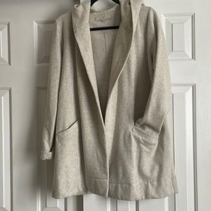 Loft M long hooded sweater/jacket
